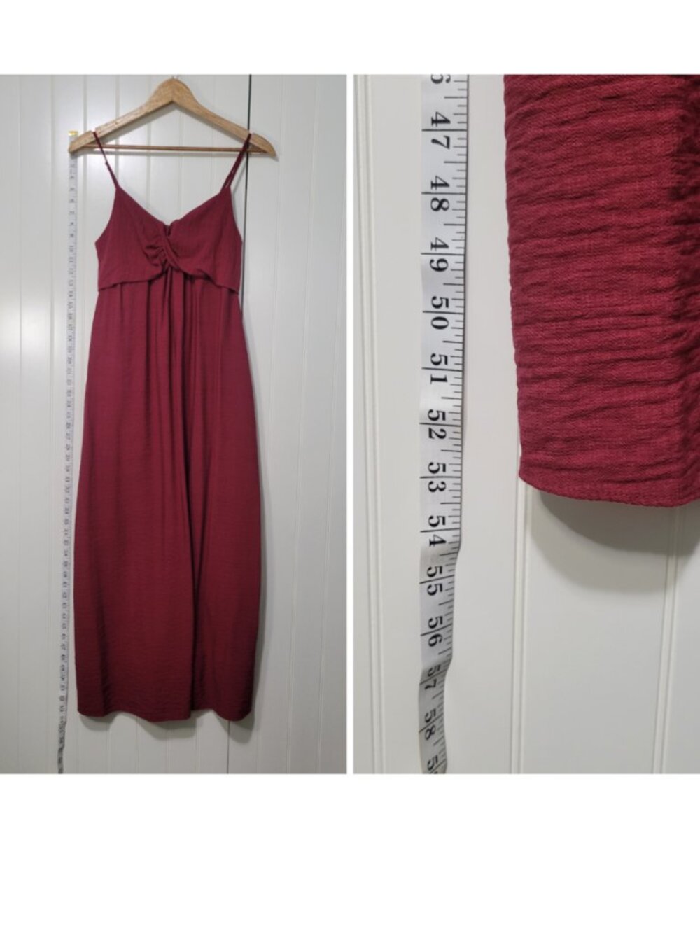 Banana Republic Boho Hippie Prairie Euro Maroon Crepe Twisted Bodice Maxi Dress - Picture 14 of 16